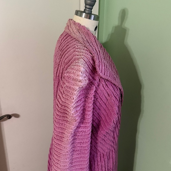 Vintage Pink Chenille Textured Long Robe - Picture 3 of 9